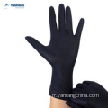 Gants en nitrile jetable noire sans poudre pour médical